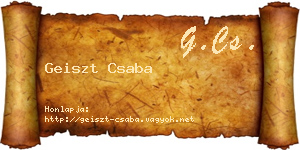 Geiszt Csaba névjegykártya